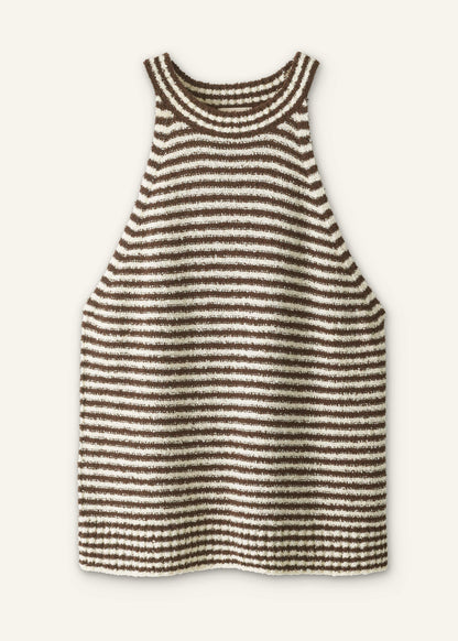 ME+EM Brown Stripe Halterneck Tank