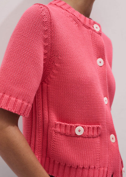 ME+EM Pink Straight Knit Cardigan