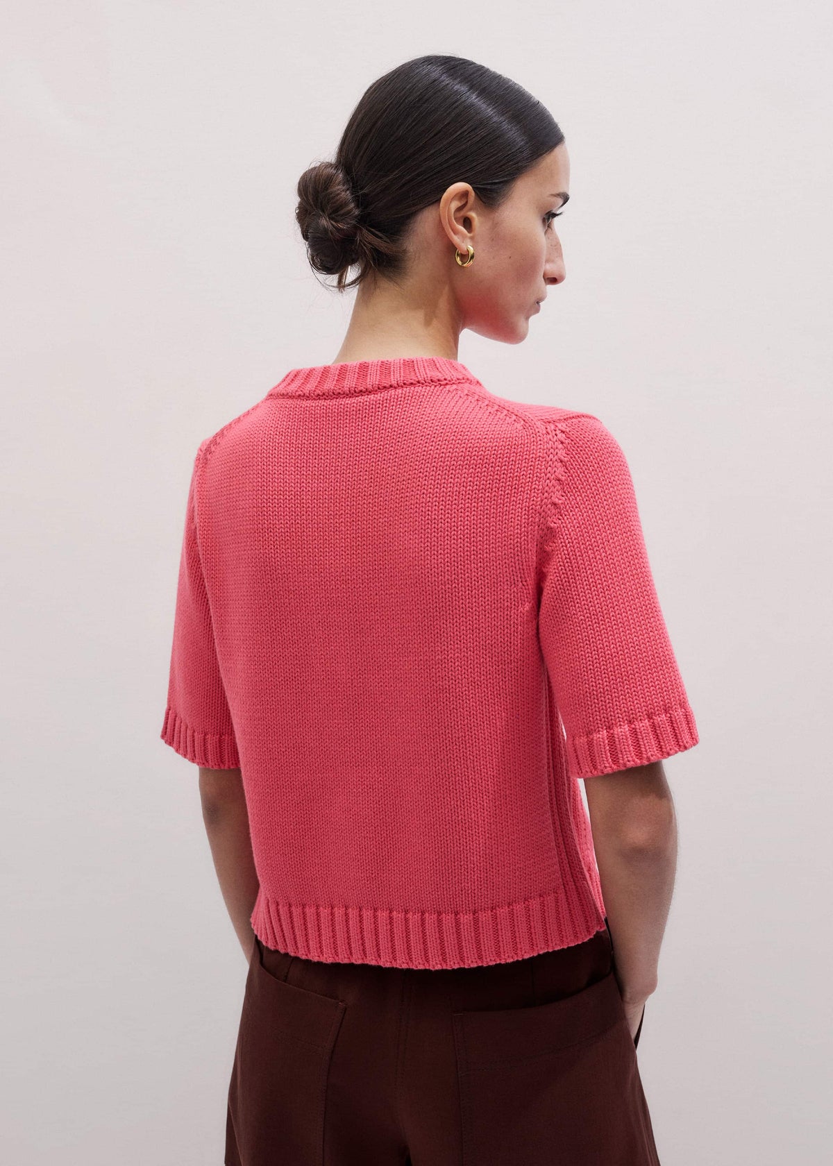 ME+EM Pink Straight Knit Cardigan