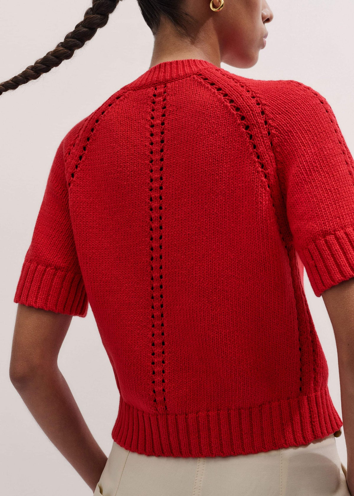 ME+EM Red Short Sleeve Cardigan