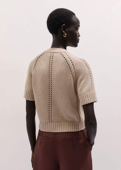 ME+EM Stone Short Sleeve Cardigan