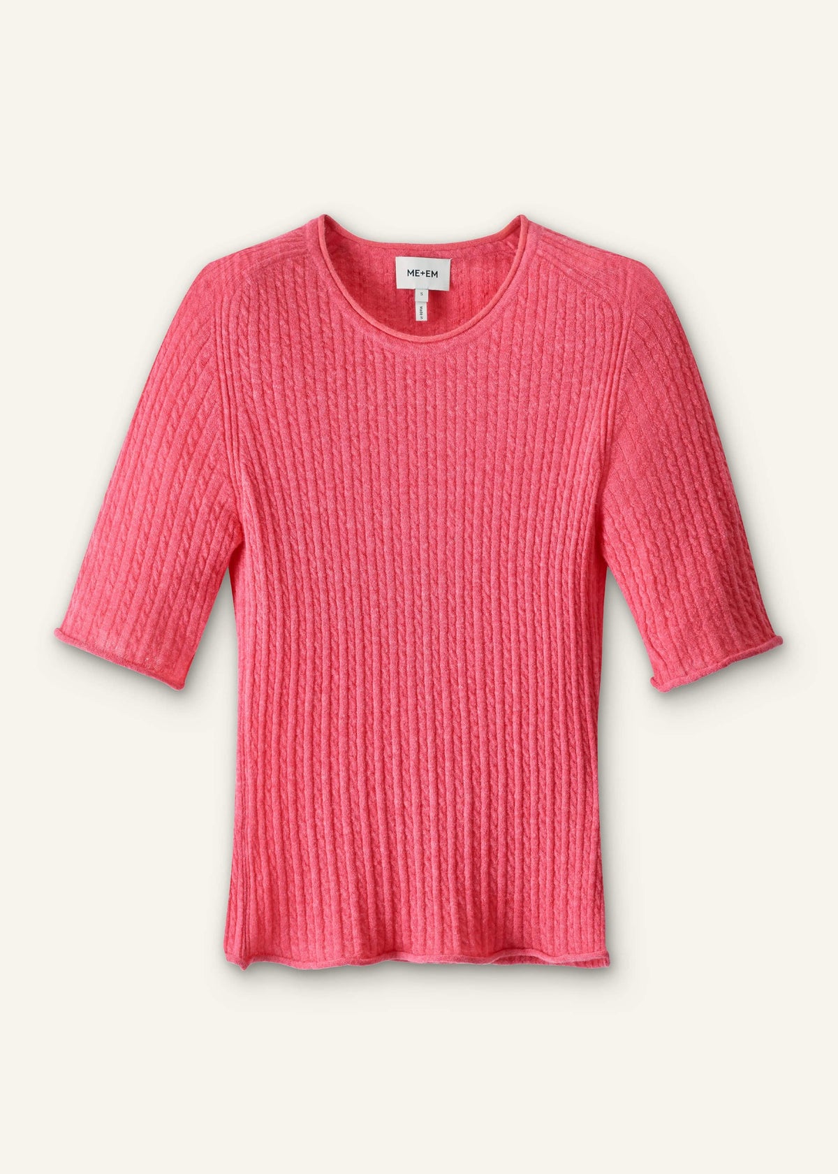 ME+EM Pink Lofty Cable Slim Tee