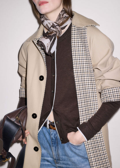ME+EM Brown Barely There Contrast Slim Cardigan