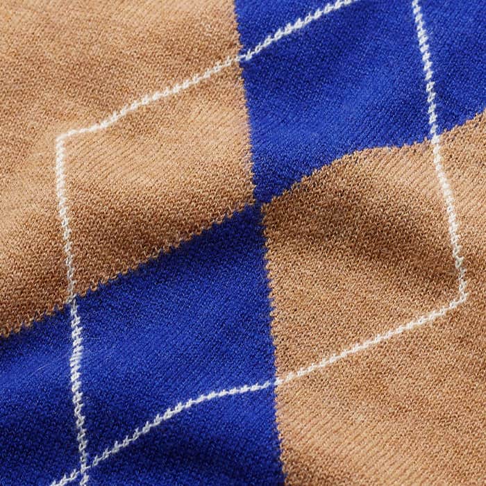 ME+EM Brown Fine Argyle Slim Tee