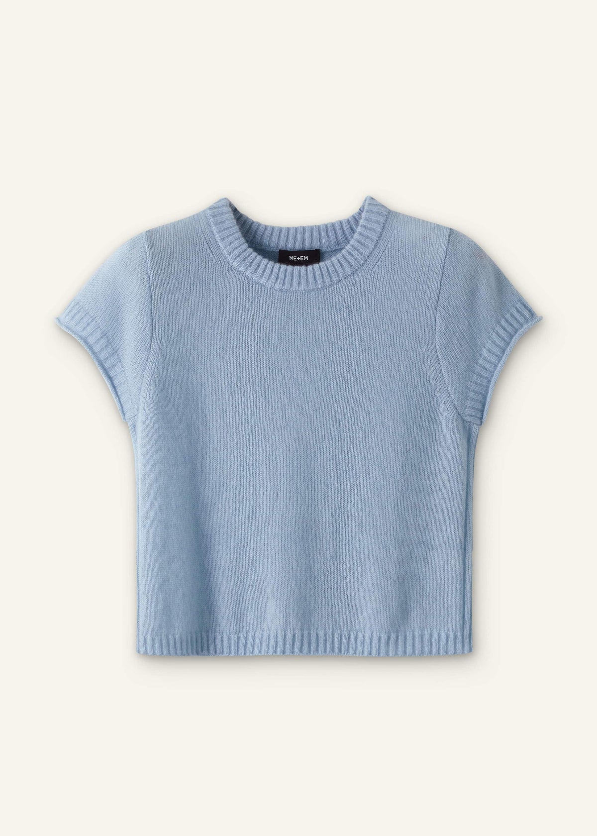 ME+EM Blue Merino Cashmere Silk Straight Baby Tee