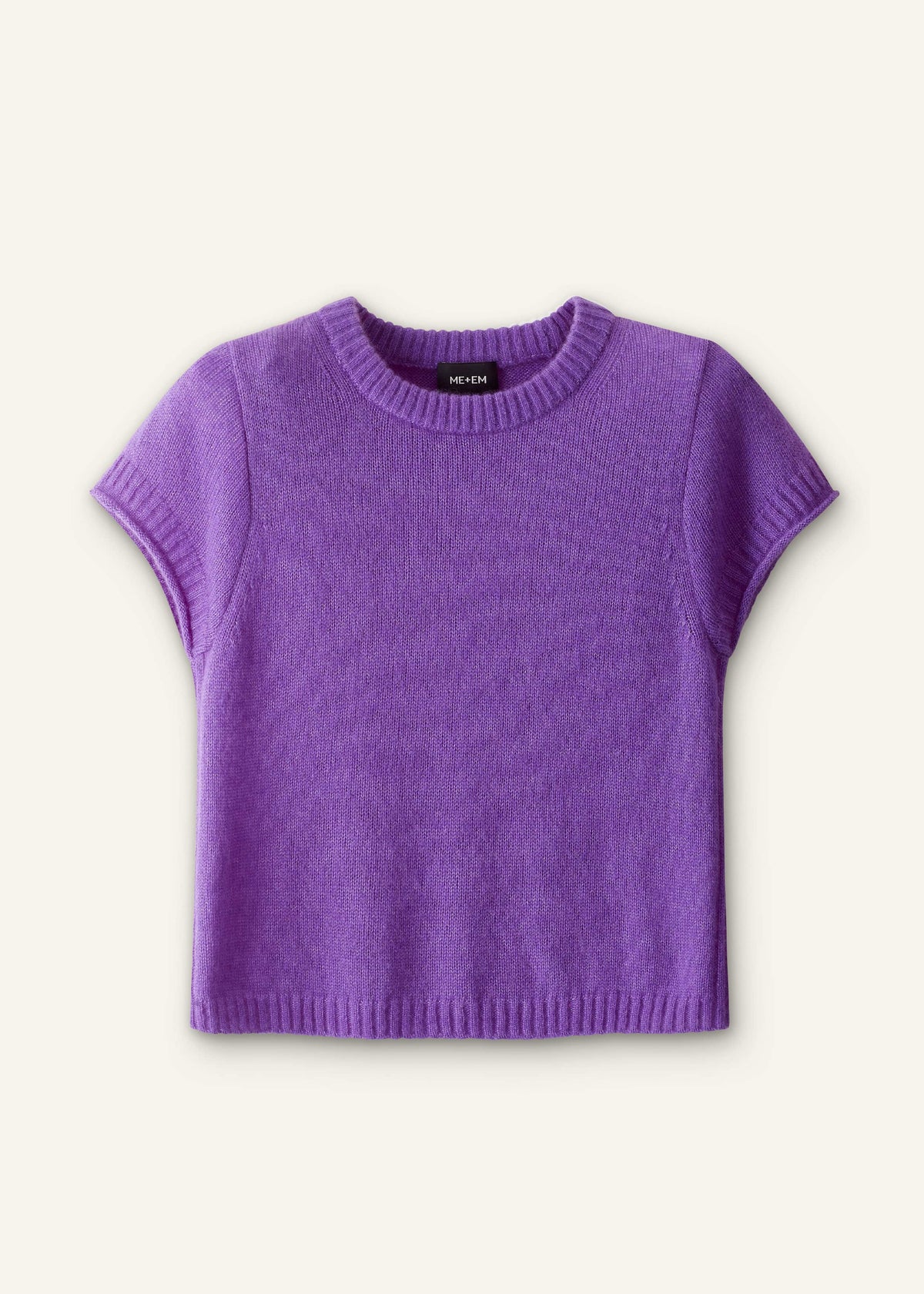 ME+EM Purple Merino Cashmere Silk Straight Baby Tee