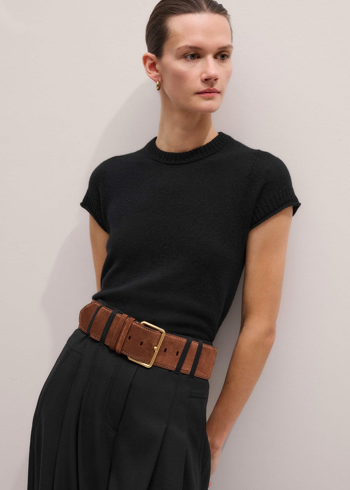ME+EM Black Cashmere Baby Tee