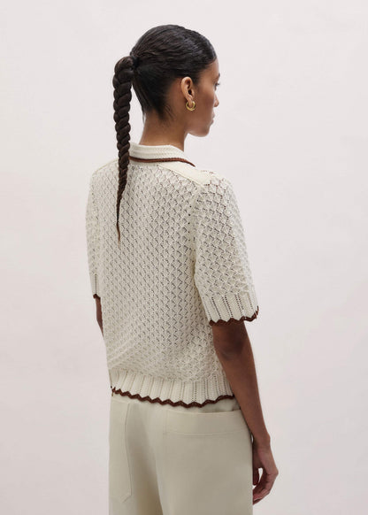 ME+EM Cream Straight Knit Tee