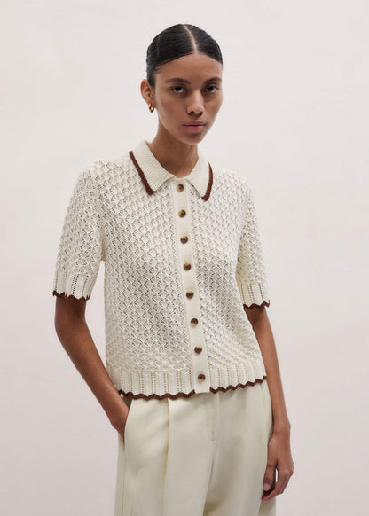 ME+EM Cream Straight Knit Tee