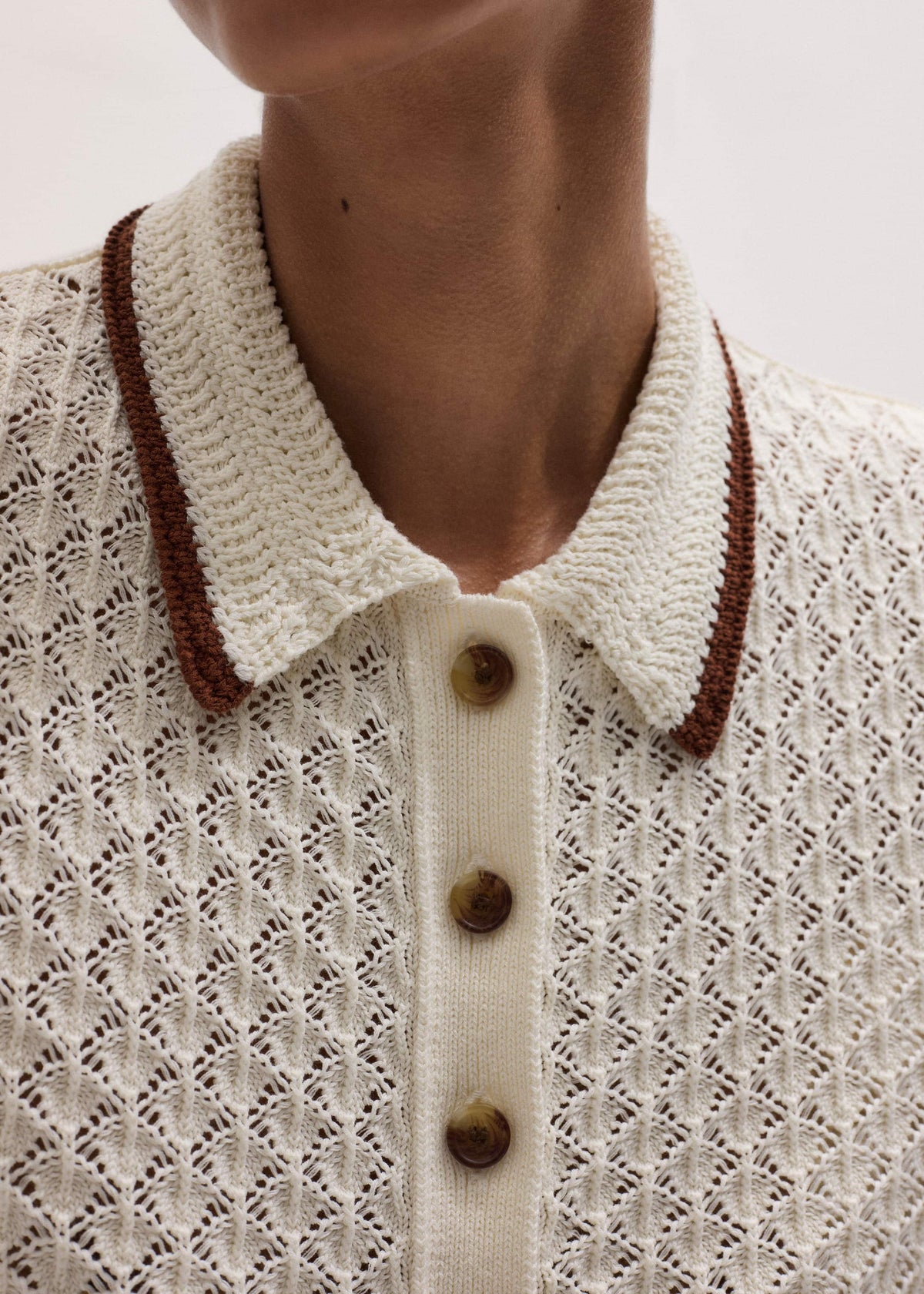 ME+EM Cream Straight Knit Tee