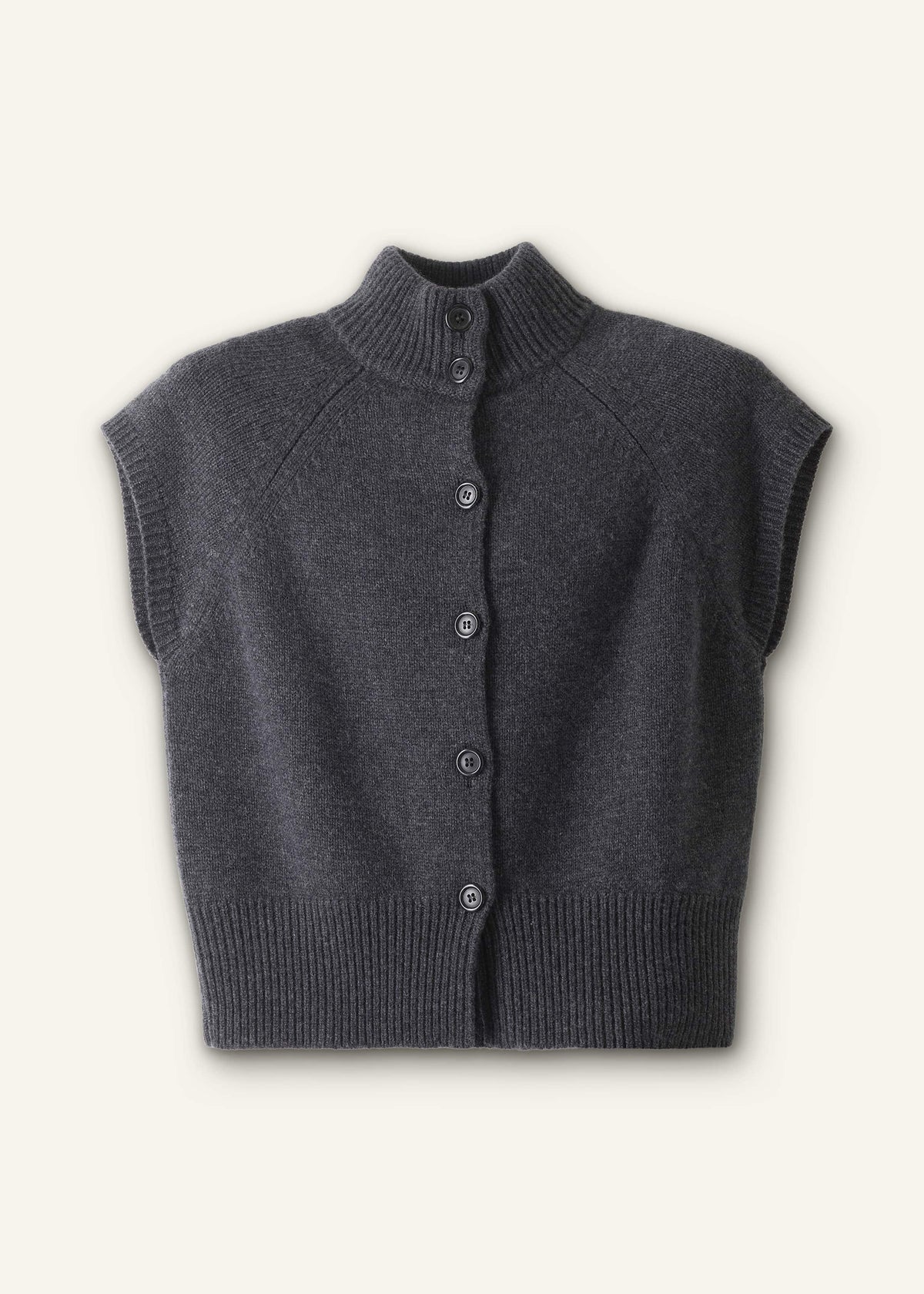 ME+EM Grey High Neck Relaxed Vest