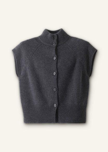 ME+EM Grey High Neck Relaxed Vest