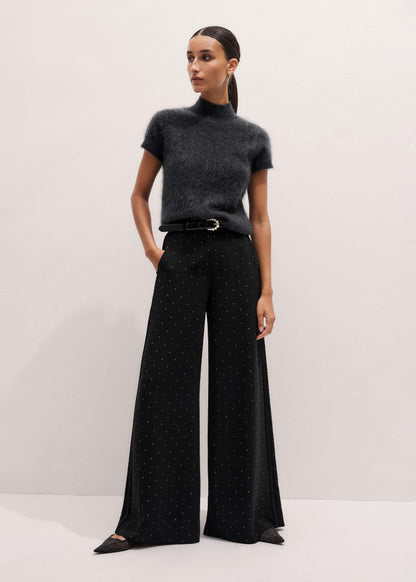 ME+EM Gray Brushed Cashmere High Neck Baby Tee