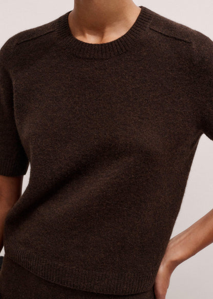 ME+EM Brown Felted Knit Tee