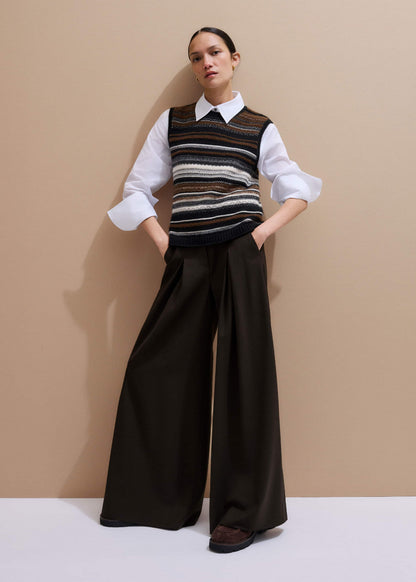 ME+EM Black Textured Stitch Straight Sweater Vest + Snood