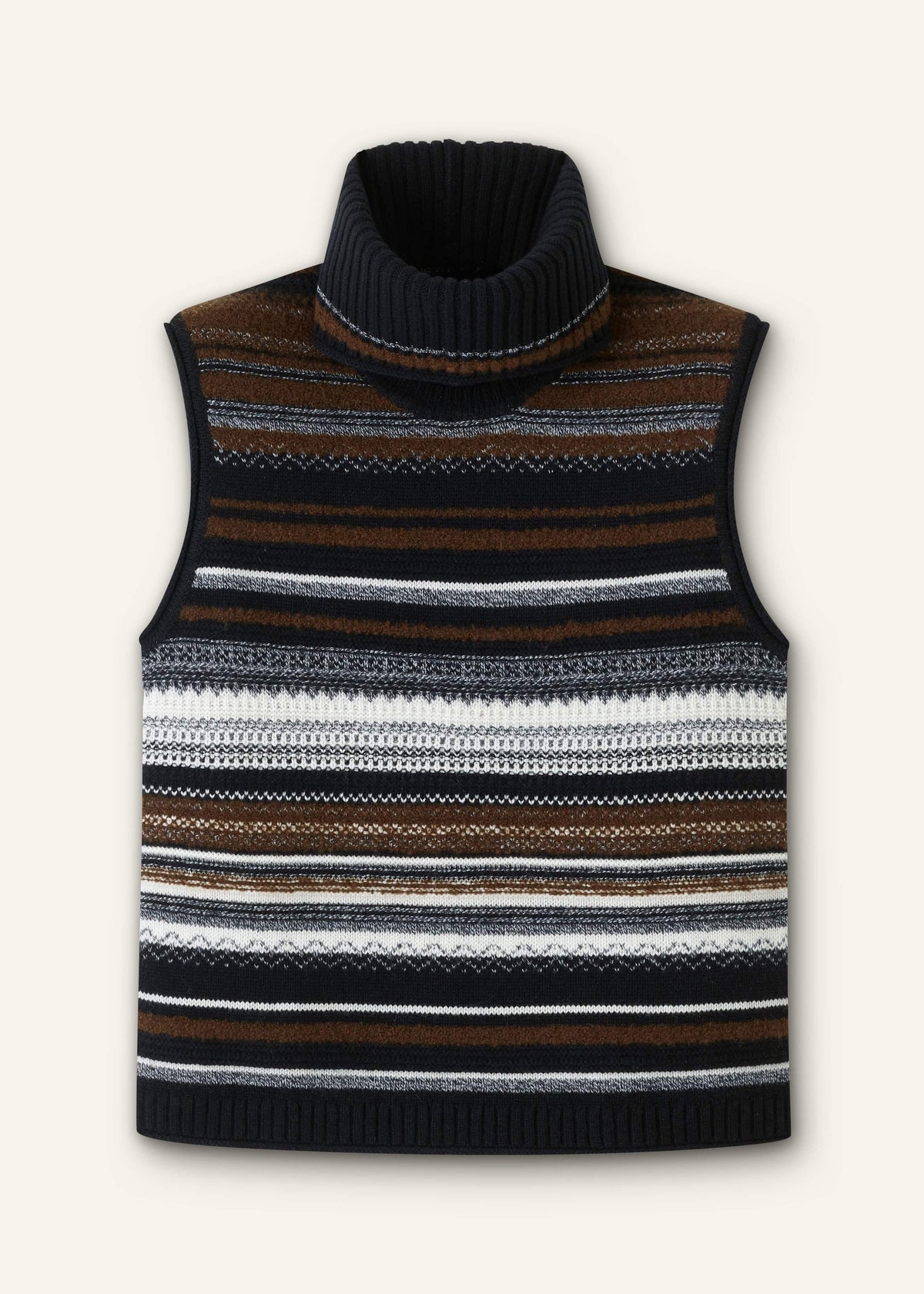 ME+EM Black Textured Stitch Straight Sweater Vest + Snood