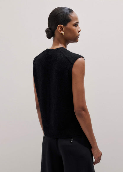 ME+EM Black V-Neck Straight Knit Vest