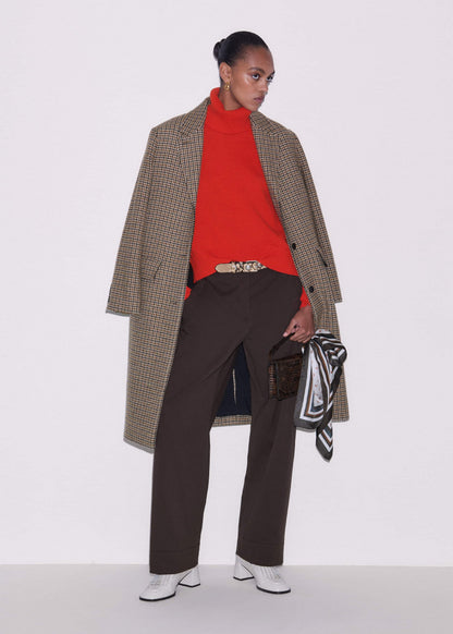 ME+EM Red Cashmere Curved Hem Raglan Sweater + Snood