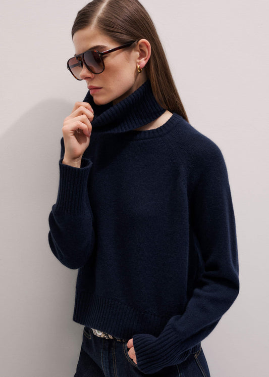 ME+EM Navy Raglan Sweater + Snood