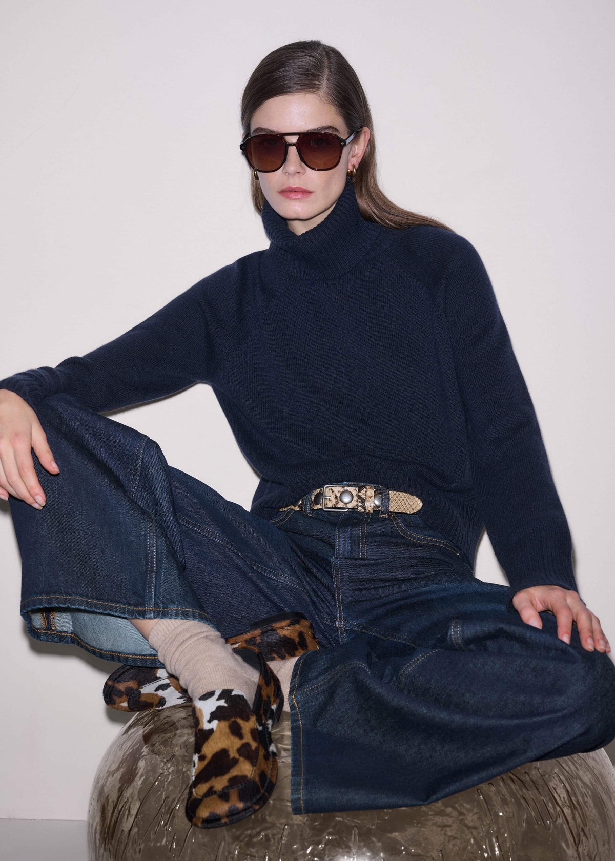 ME+EM Navy Raglan Sweater + Snood