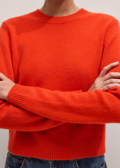 ME+EM Orange Cashmere Relaxed Crop Sweater