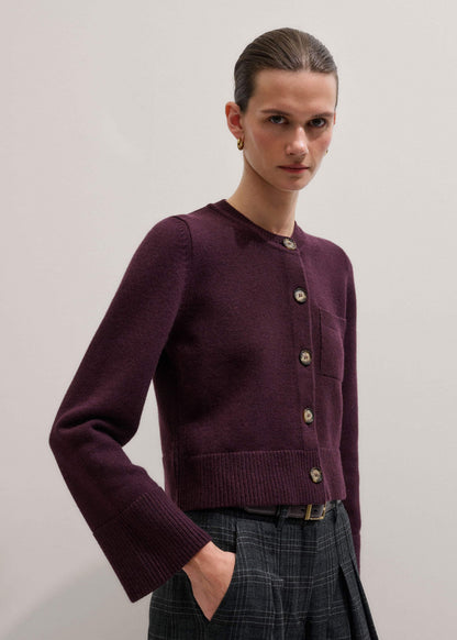 ME+EM Red Button-Through Straight Cardigan