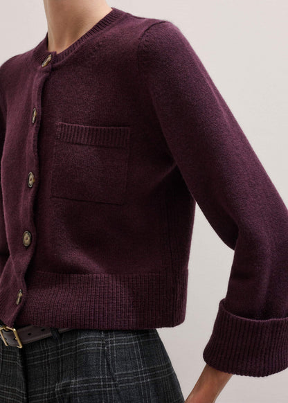 ME+EM Red Button-Through Straight Cardigan