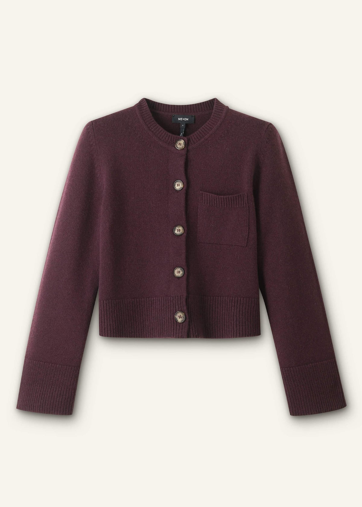 ME+EM Red Button-Through Straight Cardigan