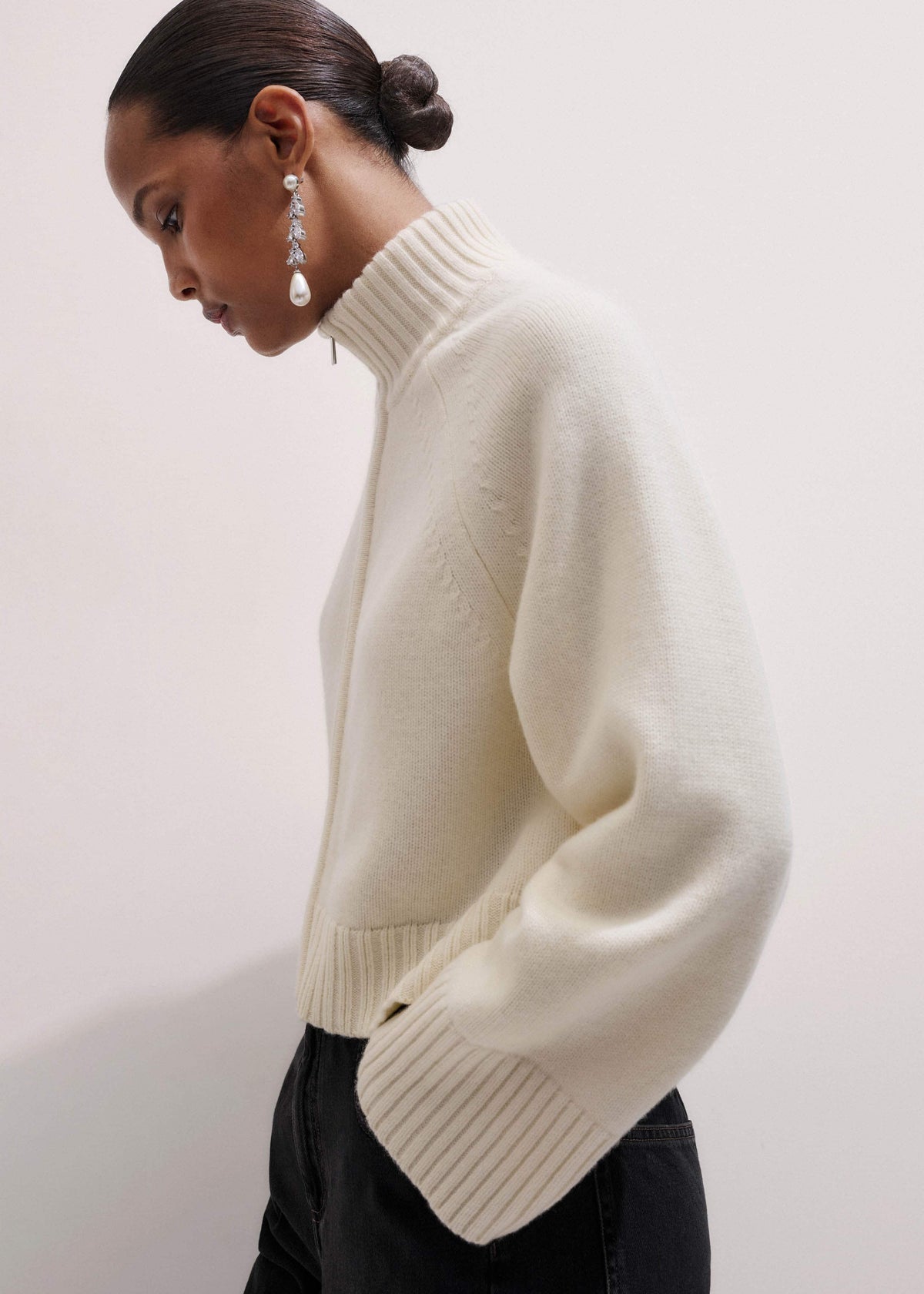 ME+EM Cream Two-Way Zip Jacket