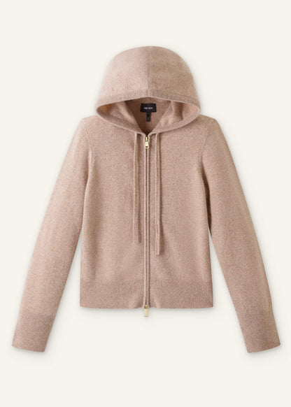 ME+EM Light Brown Cashmere Two-Way Zip Straight Hoodie