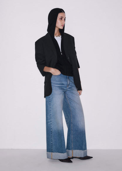 ME+EM Black Cashmere Sleeveless Relaxed Zip Hoodie
