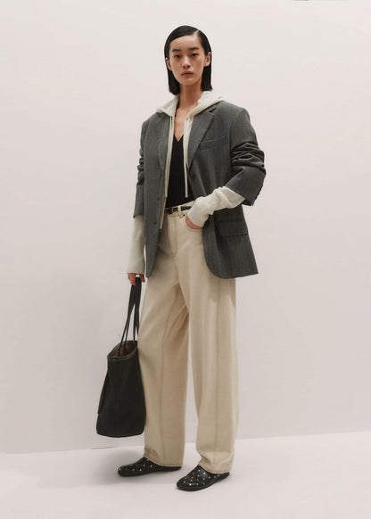 ME+EM Cream Cashmere Relaxed Fit Box Zip Hoody