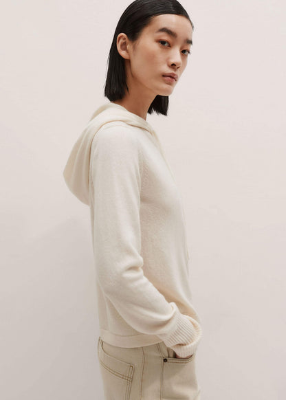 ME+EM Cream Cashmere Relaxed Fit Box Zip Hoody