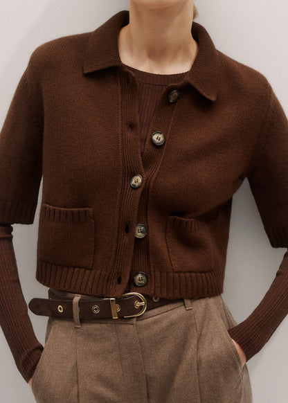 ME+EM Brown Barely There Sweater
