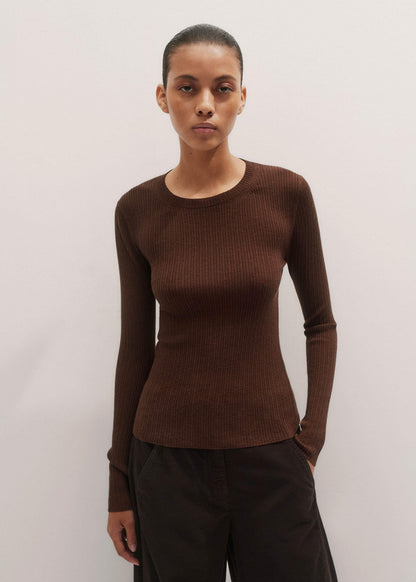 ME+EM Brown Barely There Sweater