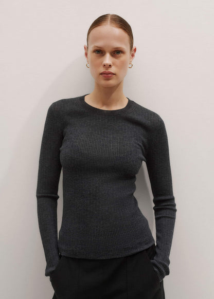 ME+EM Gray Barely There Sweater