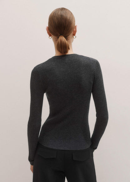 ME+EM Gray Barely There Sweater