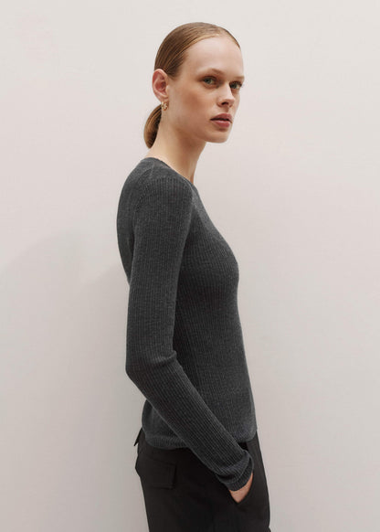 ME+EM Gray Barely There Sweater
