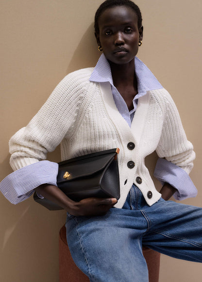 ME+EM White Chunky Raglan Relaxed Weekend Cardigan