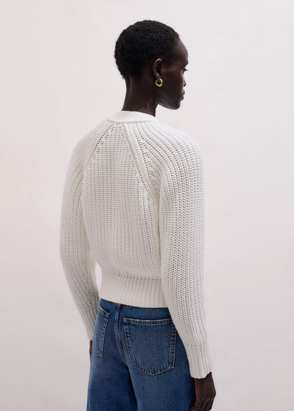 ME+EM White Chunky Raglan Relaxed Weekend Cardigan