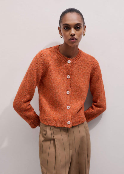 ME+EM Orange Relaxed Crew Cardigan