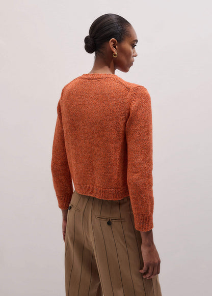 ME+EM Orange Relaxed Crew Cardigan
