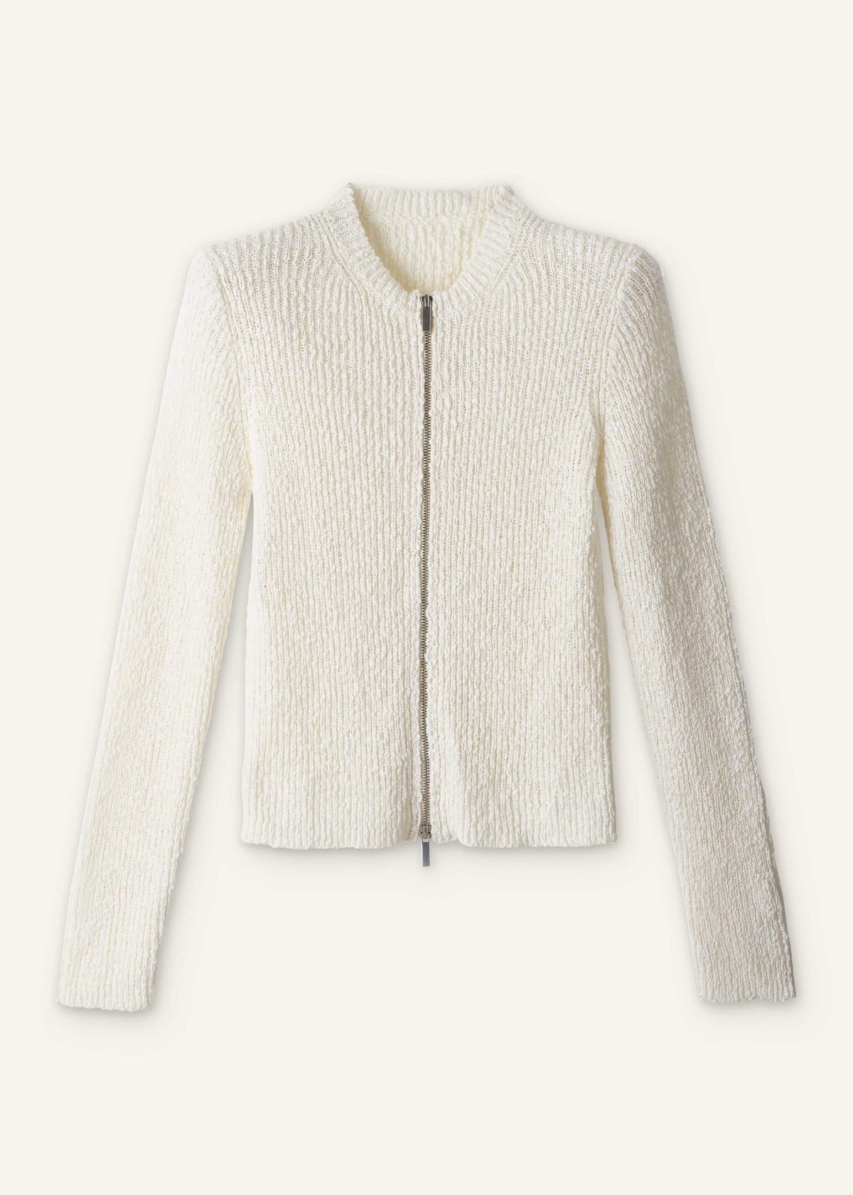 ME+EM Cream Double Zip Cardigan