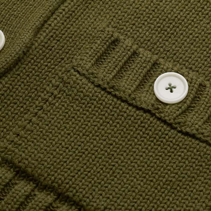 ME+EM Olive Green Straight Crop Cardigan