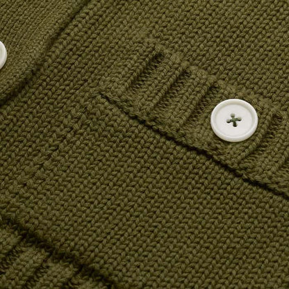ME+EM Olive Green Straight Crop Cardigan