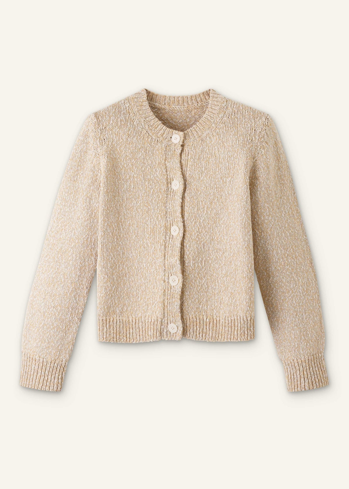 ME+EM Yellow Relaxed Crew Neckline Cardigan
