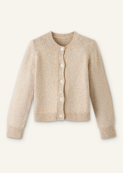 ME+EM Yellow Relaxed Crew Neckline Cardigan