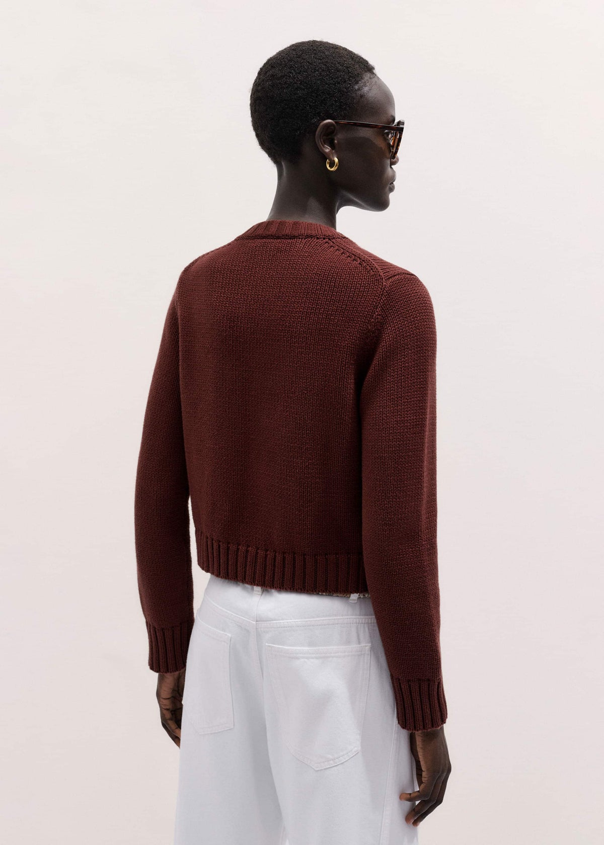 ME+EM Cinnamon Straight Crop Cardigan