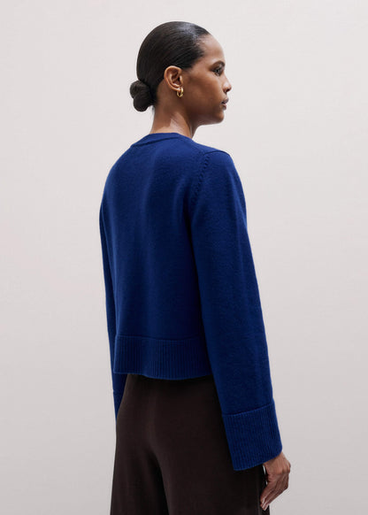 ME+EM Blue Button-Through Straight Cardigan