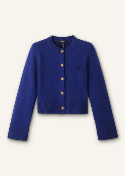 ME+EM Blue Button-Through Straight Cardigan